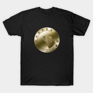 Funny Basset Hound Crypto Coin Digital Art T-Shirt